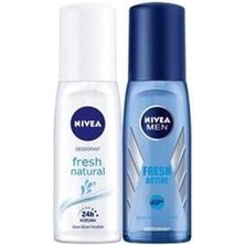 Starseven Kadın Pump Sprey Deodorant Fresh 75ML Men Erkek Pump Sprey Deodorant Fresh 75ML