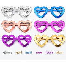 Kalp Şekilli Parti Gözlüğü 12 Adet - 6 Renk ( Camsız ) - Lisinya