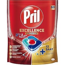 Starseven Pril Excellence 5'ı 1 Arada Bulaşık Makinesi Deterjanı, 60 Kapsül