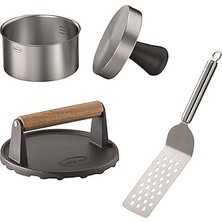 Starseven Rösle Barbekü Burger Seti 3 Parça 25426-100-300 gr Arasında Hamburger Köftesi Için Burger Presi