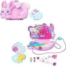Starseven Polly Pocket 2'si 1 Arada Tavşancıklar Mini Oyun Seti, 2 Mikro Bebek Evcil Hayvanlar Dahil