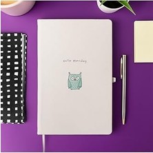 Starseven Hediyesepeti Hello Monday Minimalist Çizgili Not Defteri 13 cm x 21 cm 100 Yaprak