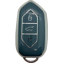 Starseven Autohan Keys Togg T10X T10F Akıllı Anahtar Kılıfı, 3 Tuşlu, Nano Koruma (Gri-Gümüş)