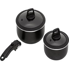 Starseven Pierre Cardin Granit Tencere Seti Siyah 5 Parça