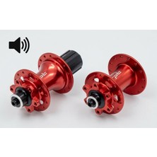 Heugers Trial Raptor 32H Kırmızı Bisiklet Göbek Seti – Qr & Thru Axle Uyumlu, 8-12S Kaset Destekli, 6 Vida Disk Uyumlu, Sesli Hub