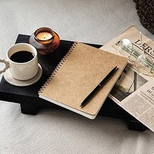 Starseven A5 Kraft Karton Kapak 70 Yaprak 110 Gram Kareli Not Defteri