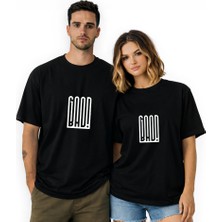 Kidilia Good Bad Görselli Unisex Bisiklet Yaka Tasarım Tshirt - Beden: Xlrenk: Siyah