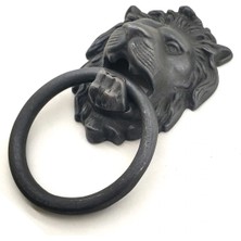 Starseven Antika Tarz Dekoratif Pirinç Kapı Tokmağı, Taktak - 102X130 Mm, Oksit