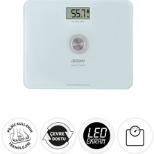 Arzum Dijital Beyaz Cam Baskül, Pilsiz, Sağlıklı ve Şık Tasarım