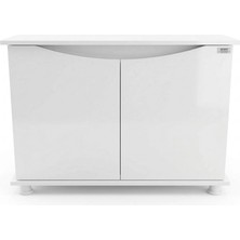 Kanki Pet 100 cm Mdf KP1004025BY Flex Beyaz Kapaklı Akvaryum Sehpası 100X40X69 cm