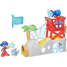 SHC4200 Spidey And His Amazing Friends Oyuncakları Su Ağları Spidey Adası, Spider-Man Oyun Seti