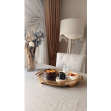 Hobizer Tekstil Simli Linen Masa Örtüsü Gold 150X215 cm