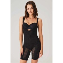 Aria's Closet Arias Closet Toparlayıcı Vücut Inceltici Dikişli Fermuarlı Uzun Paca Altı Açık Sıkı Badi Korse