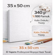 Novytech 340 gr %100 Pamuk Profesyonel Resim Tuvali – 3 Kat Akrilik Astarlı Boyaya Hazır