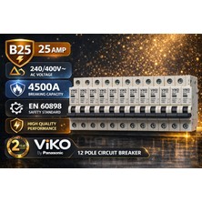 12 Adet Otomatik Sigorta B25 1p 4.5ka