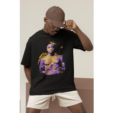 Sevbano Tasarım Tupac Rapper Şarkıcı 2pac Baskılı Unisex Oversize Tişört
