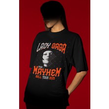 Sevbano Tasarım Lady Gaga Mayhem Şarkıcı Baskılı Unisex Oversize Tişört