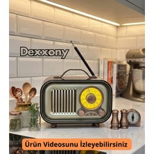 Dexxony Nostaljik Şarjlı Retro Fm Radyo - Bluetooth Hoparlör, Rgb Işıklı, Usb/tf/aux/type-C Taşınabilir Ahşap Görünümlü Müzik Kutusu