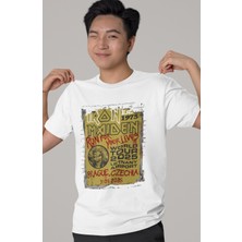 Sevbano Tasarım Iron Maiden Rock Metal Müzik Grubu Baskılı Unisex Oversize Tişört
