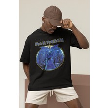 Sevbano Tasarım Iron Maiden Rock Metal Müzik Grubu Baskılı Unisex Oversize Tişört