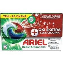 Starseven HEPSI1ARADA Pods Oxi Extra Çıkarma Kapsül Çamaşır Deterjanı Beyazlar Renkliler 20 Yık