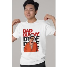 Sevbano Tasarım Bad Bunny Rapper Şarkıcı Baskılı Unisex Oversize Tişört