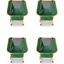 Kılıçaslan Camp Madfox 4'lü Foldmesh Kompakt Katlanır Sandalye Seti Savanna Lime