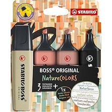 Starseven Stabilo Naturecolors - Fosforlu Kalem - 4'lü Paket - Çeşitli Renkler