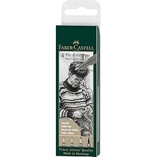 Starseven Faber-Castell Pitt Artist Pen Çizim Kalemi Seti, 4’lü (S, F, M, B Uç), Suya Solmaya Dayanıklı, K