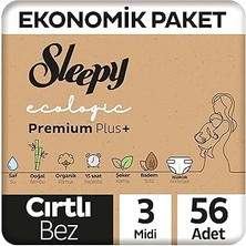 Starseven Sleepy Ecologic Ekonomik Paket Bebek Bezi 3 Numara Midi 56 Adet