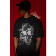 Sevbano Tasarım Tupac Rapper All Eyez On Me 2pac Şarkıcı Baskılı Unisex Oversize Tişört