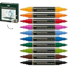 Starseven Faber-Castell Albrecht Dürer Suluboya Markör Seti, 10’lu, Çift Uçlu, Suda Çözünebilir Mürekkep, Par