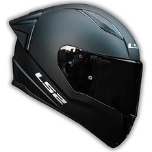 Starseven Yyk Ls2 Rapıd 2 Mat Siyah Race Kapalı Kask – Siyah Vizör Camlı, Çoklu Boyut Seçenekleri ile Üst Düz