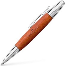 Starseven Faber-Castell E-Motion Tükenmez Kalem, Krom/ahşap Gövde, Mekanizmalı, Kahverengi, B Uç, Yüksek Kapa