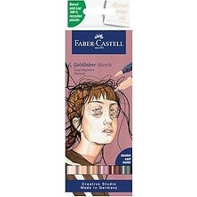 Starseven Faber-Castell Gofa Sketch Portre Markör Seti, 6’lı, Çift Uçlu, 0.6 mm Fineliner Uç, Kalıcı Mürekkep