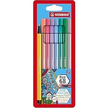 Starseven Stabilo Pen 68 - Keçe Uçlu Boya Kalemi - 8'li Paket - Pastel Renkler
