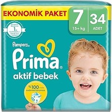 Starseven Bebek Bezi Aktif Bebek 7 Beden 34 Adet Xx Large Fırsat Paketi