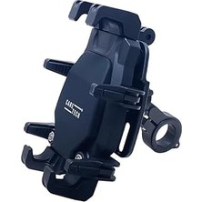 Starseven CT-M18 Telefon Tutucu Titreşim Önleyici Motosiklet Gidon Montajlı 8 Pençeli Siyah Su Geçirmez