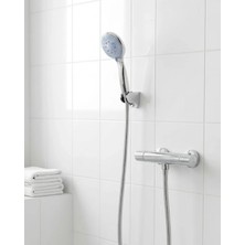 AyrStore Buğz 4 Kademeli Mavi Duş Seti El Duşu Başlığı Spiral Hortum ve Duvar Askısı