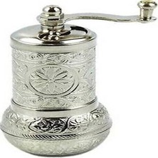 Zemira Osmanlı Motifli Kahve Baharat Değirmeni Gümüş