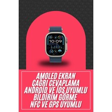 Akinco 49MM Akıllı Saat Amoled Ekranlı Kadın Erkek Kol Saati Plastik Kordon