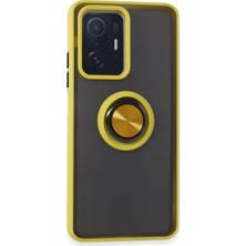 Epilons Mi 11T Kılıf Montreal Yüzüklü Silikon Kapak - Sarı