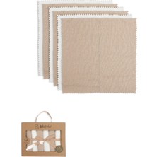 Bistyle Colours Kutulu 6lı Penye Mendil 20X20 90161 Ekru Kahve