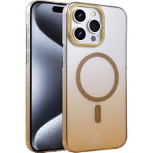 Newface Apple iPhone 15 Pro Max Glossy Magsafe Kapak - Çöl Titanyum