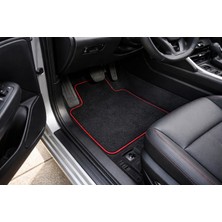 Typhon Honda Concerto Uyumlu Kaymaz Tabanlı Siyah Halı Paspas Kırmızı Dikişli