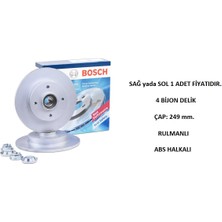 Arka Fren Disk Crossland x 2008 207 208 1 307 C3 2-3 / Aircross C4 1 C4 2 Cactus 0986479275 Bosch 1 Adet