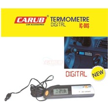 Derin Stok Carub Dijital Araba Iç Dış Ölçüm Aleti Termometre