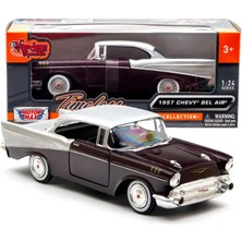 Motormax 1957 Chevrolet Belair 1:24 Ölçek Diecast Model Araba Bordo