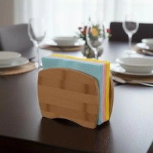 Esranın Dünyası Doğal Ahşap Bambu Peçetelik - Modern Tasarım