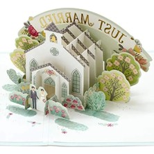 Esranın Dünyası Üç Boyutlu Düğün Kutlama Kartı - Happy Wedding Day